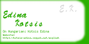 edina kotsis business card